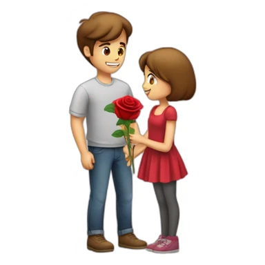 A guy giving an rose to girl asking to be my girlfriend sticker