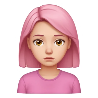 sad 30 year old woman pink shirt sticker