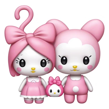 Hello kitty with mymelody  sticker
