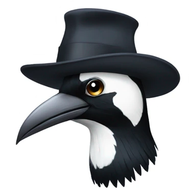 Magpie with hat sticker