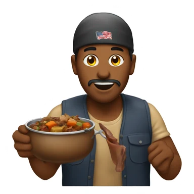 Indians eating pot roast sticker