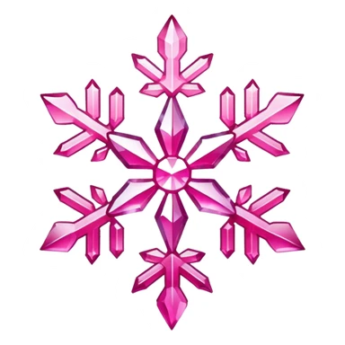 Pink crystal gemstone snowflake  sticker