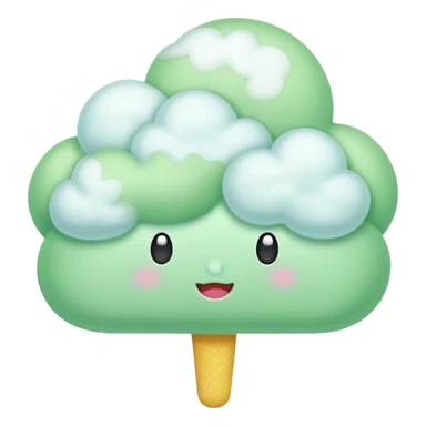 green Cloud Cotton Candy – light white puff, oversized and airy. sticker