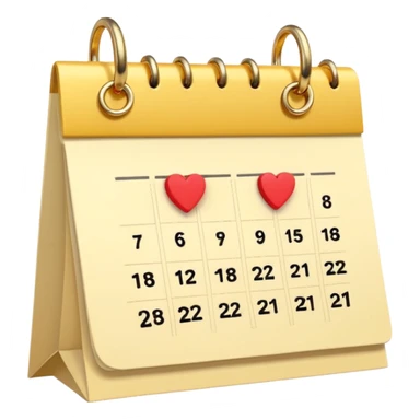 cute kalender , really light yellow/gold/brown themed with maybe a little heart on it. its paper in it and rings at the top of it where the paper is on. it needs to look like its drawed  and the rings at the top instead.  and it not has to look like its standing and a little bit more out zoomed  sticker