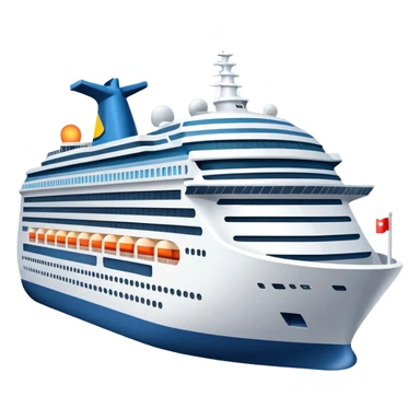 Illustrate a passenger cruise ship with multiple decks & glowing lights. sticker