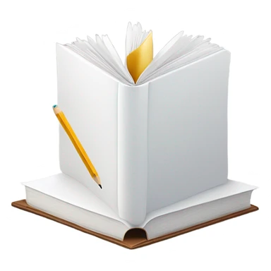 white book and pencil  sticker