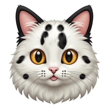 Cute cat black and white stain like a cow sticker