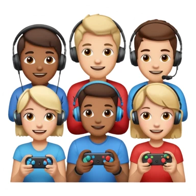 group of friends gaming together sticker