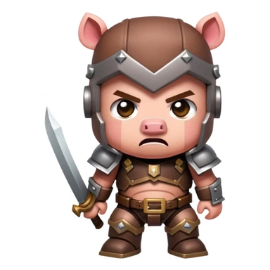 angry Minecraft baby Piglin in leather armor sticker
