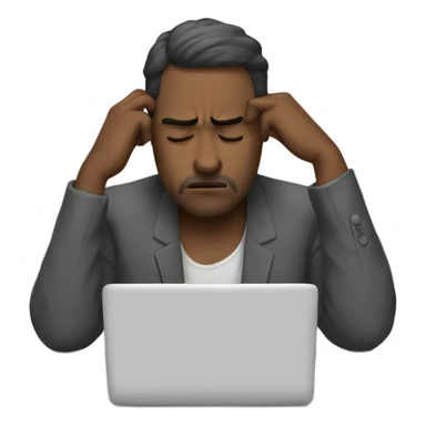 Man tired of work  sticker