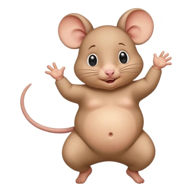 Fat baby dancing while twirling a rat above its head sticker