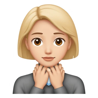 Person putting hands around their neck  sticker