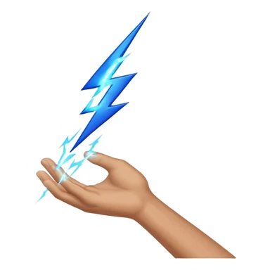 Hand catching a lightning bolt mid-air sticker