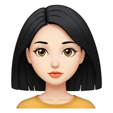 mujer linda pelinegra y lacia sticker