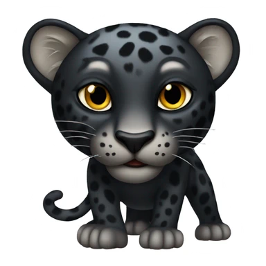 winged black leopard sticker