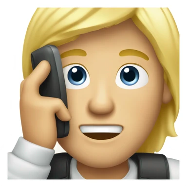 blond ful man calling smartphone sticker
