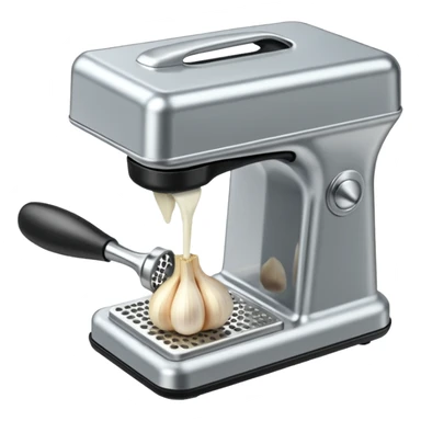garlic being pressed in a garlic press sticker