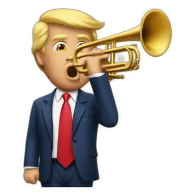 trump playing trumpet sticker