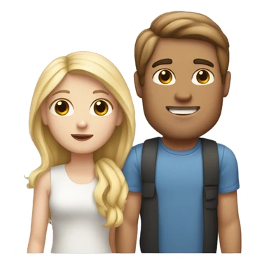 A couple with a White boy with Brown hair en a White Girl with blonde hair sticker