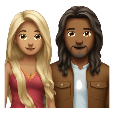 Make me and my lover, i’m asian and morrocan with long hair and my boyfriend is brown skin sticker