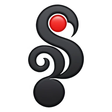 iOS sticker, dark mark, black shape, red dot, minimal sticker