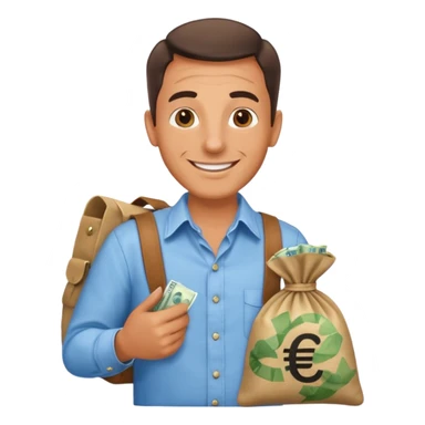 UNCLE WITH a bag of Euro MONEY sticker