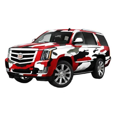  camouflage style red white and black, Cadillac Escalade sticker