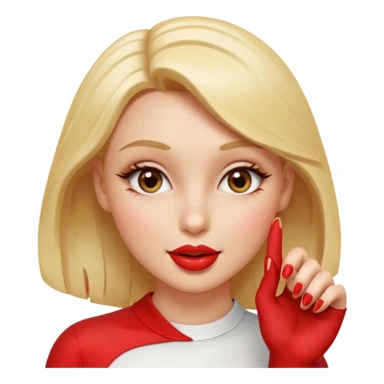 Apple style emoji, seductive sexy expression, gently biting finger, half-lidded eyes, subtle smirk, flirty and teasing mood, glossy smooth skin, vibrant colors, soft 3D lighting, iOS emoji aesthetic, cute but sensual, clean white background, high detail, polished emoji design sticker