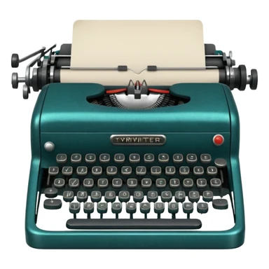 vintage typewriter in color #05566b sticker