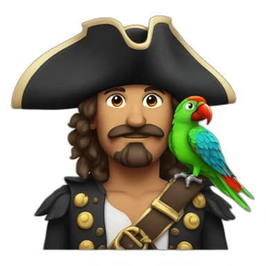 pirate with parrot on shoulder sticker