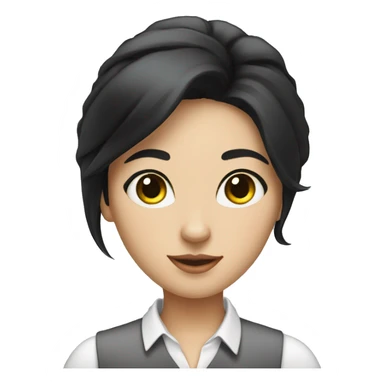 young cat's eye woman office worker with black hair sticker