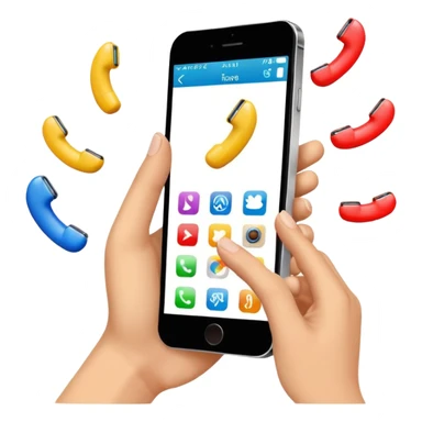 Un tac Tac a una pantalla de teléfono  donde se visualice el teléfono y las manos haciendo el movimiento y sea de colores vibrantes y resalntante sticker