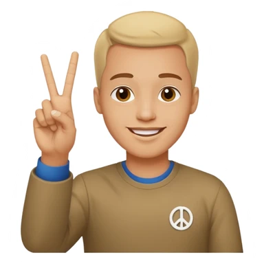 memoji face iphone: men, a solo hiker with happy face and a piece handsign sticker