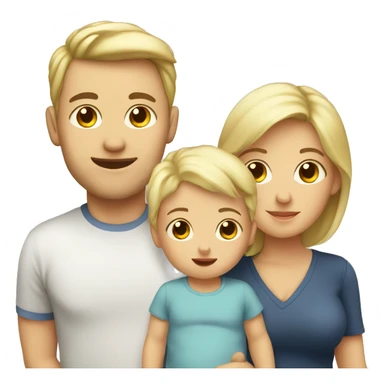 Baby with blonde dad and brunette mom sticker