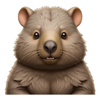 Cinematic Noble Wombat Portrait Emoji, Poised and regal, with a stout, muscular build and a dense, shaggy fur of earthy brown, deep-set soulful eyes with a hint of gruff wisdom, Simplified yet sharp and sophisticated features, highly detailed, glowing with a warm, dignified glow, high shine, intelligent and sturdy, stylized with an air of bushland majesty, focused and attentive, soft glowing outline, capturing the essence of a watchful and confident burrower, so majestic it feels as though it could plod out of the screen with effortless authority! sticker