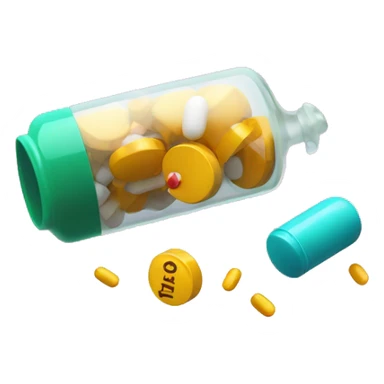 pills falling from pill bottle sticker