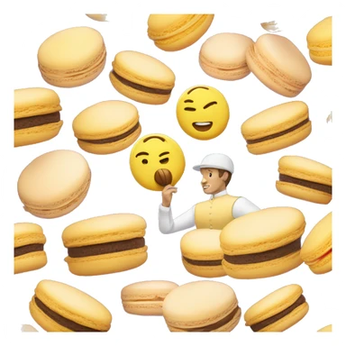 Macron qui mange un macaron sticker