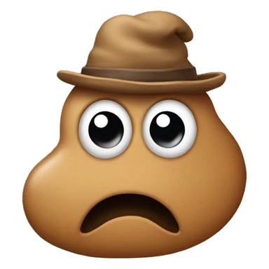 Poop with a hat sticker