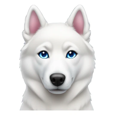 White husky with  bright pink nose nose and blue eyes sticker