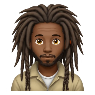 a black man with dreadlocks sticker