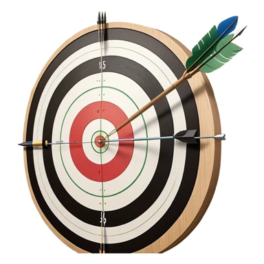 A bow with an arrow drawn back, aimed at a target with concentric rings. The background suggests a calm, outdoor archery range, emphasizing the precision, focus, and skill required in archery as a competitive sport. sticker