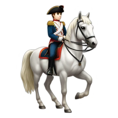 young napoleon on white horse sticker