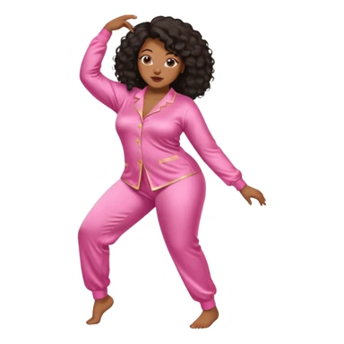 Black Woman with massive boobs and a massive ass twerking while wearing pink pajamas  sticker