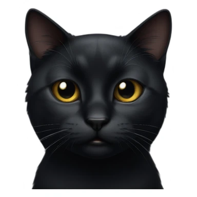 Black cat squinting sticker