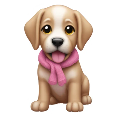Pink puppy Christmas  sticker