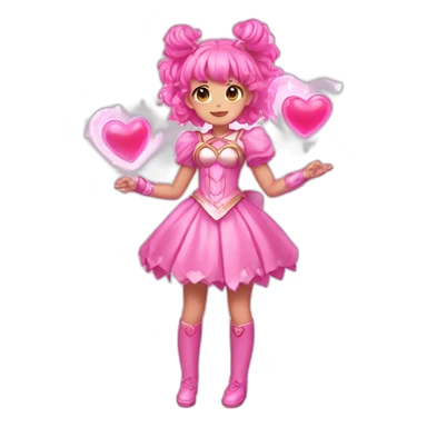 Pink heart Magical girl sticker