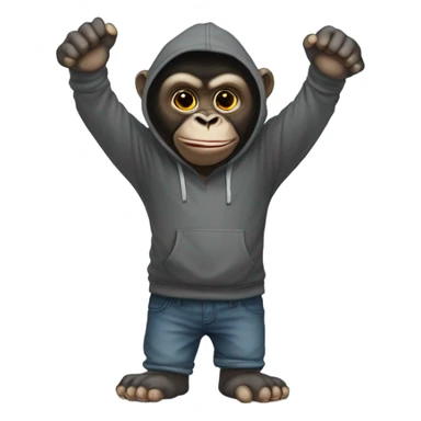 Gorilla wearing a hoodie saying I love yoiu sticker