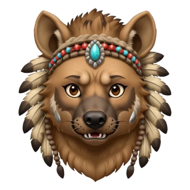 A native strong buff hyena with war bonnet  sticker