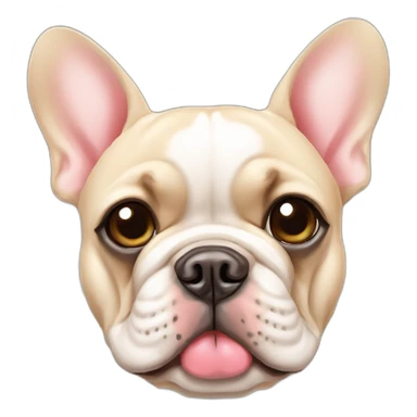 beige French bulldog with heart in eyes sticker