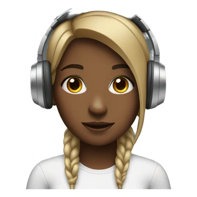 a girl wearing headphones sticker